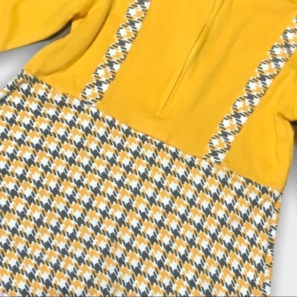 Mustard Yellow  Long Sleeve Cotton Dress - Picture 4 of 5